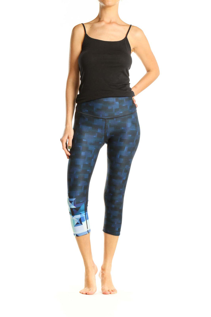 Blue Printed Activewear Leggings