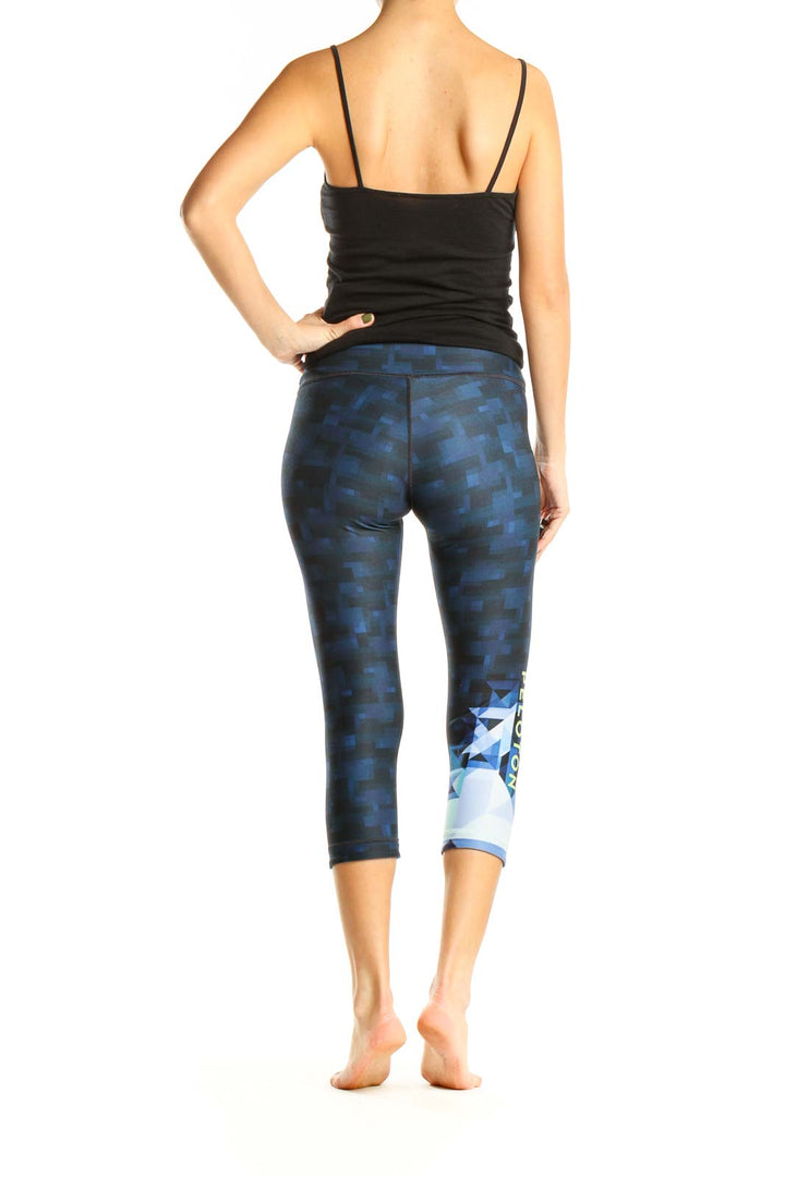 Blue Printed Activewear Leggings