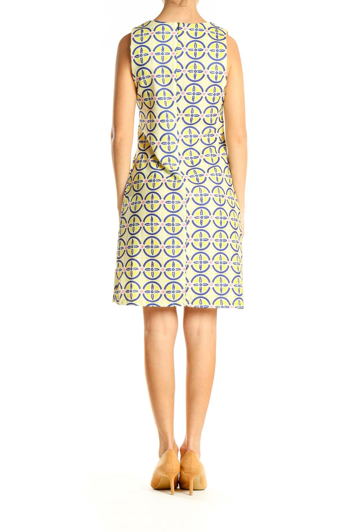 Yellow Geometric Print Sheath Dress