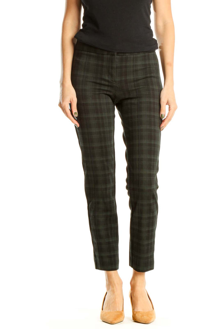 Black Plaid All Day Wear Trousers