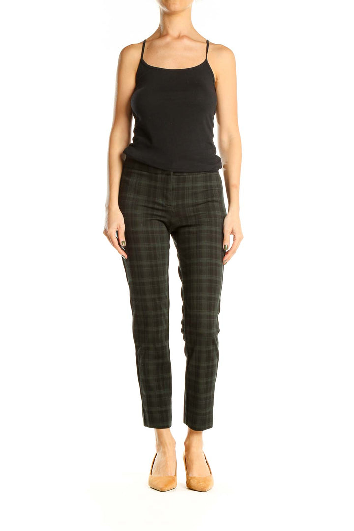 Black Plaid All Day Wear Trousers