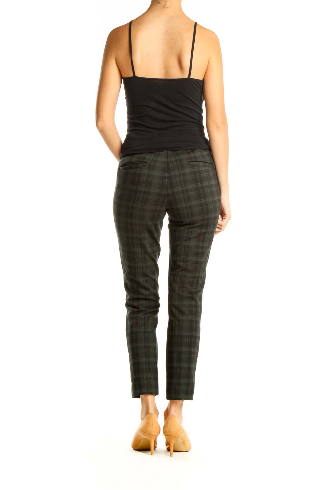 Black Plaid All Day Wear Trousers