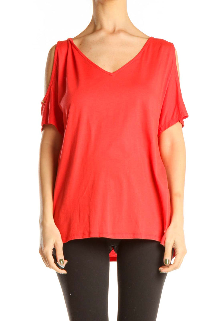 Red Off The Shoulder All Day Wear Top