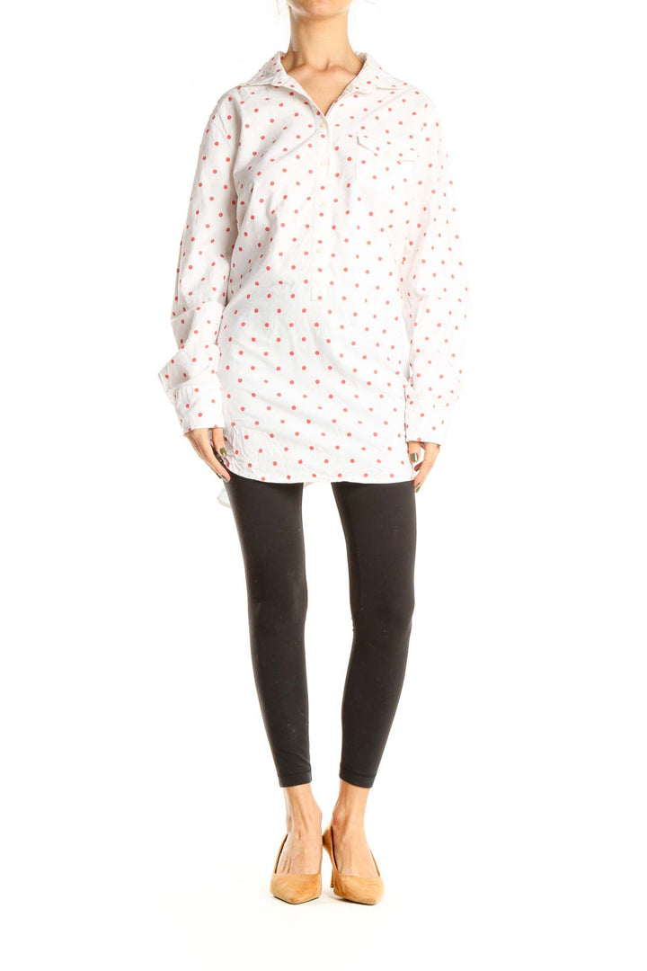 White Polka Dot Formal Top