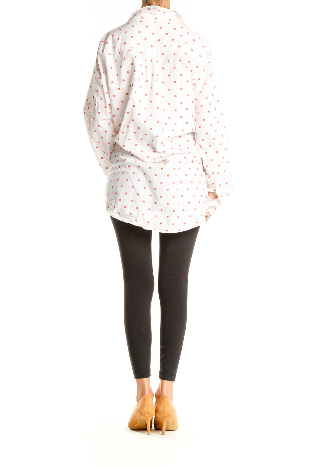 White Polka Dot Formal Top