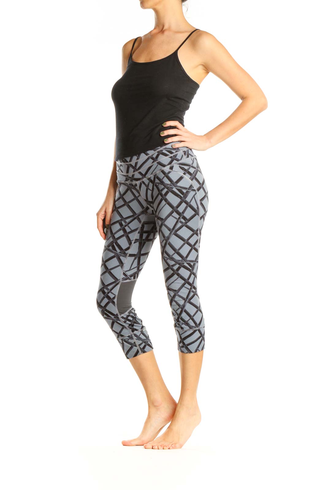 Gray Printed Activewear Leggings