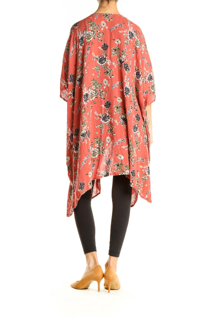 Red Floral Print Shawl