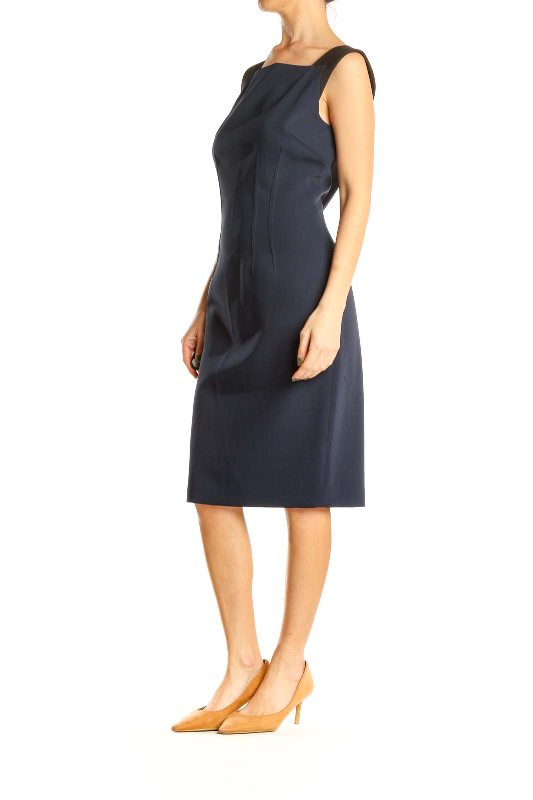 Blue Classic Sheath Dress