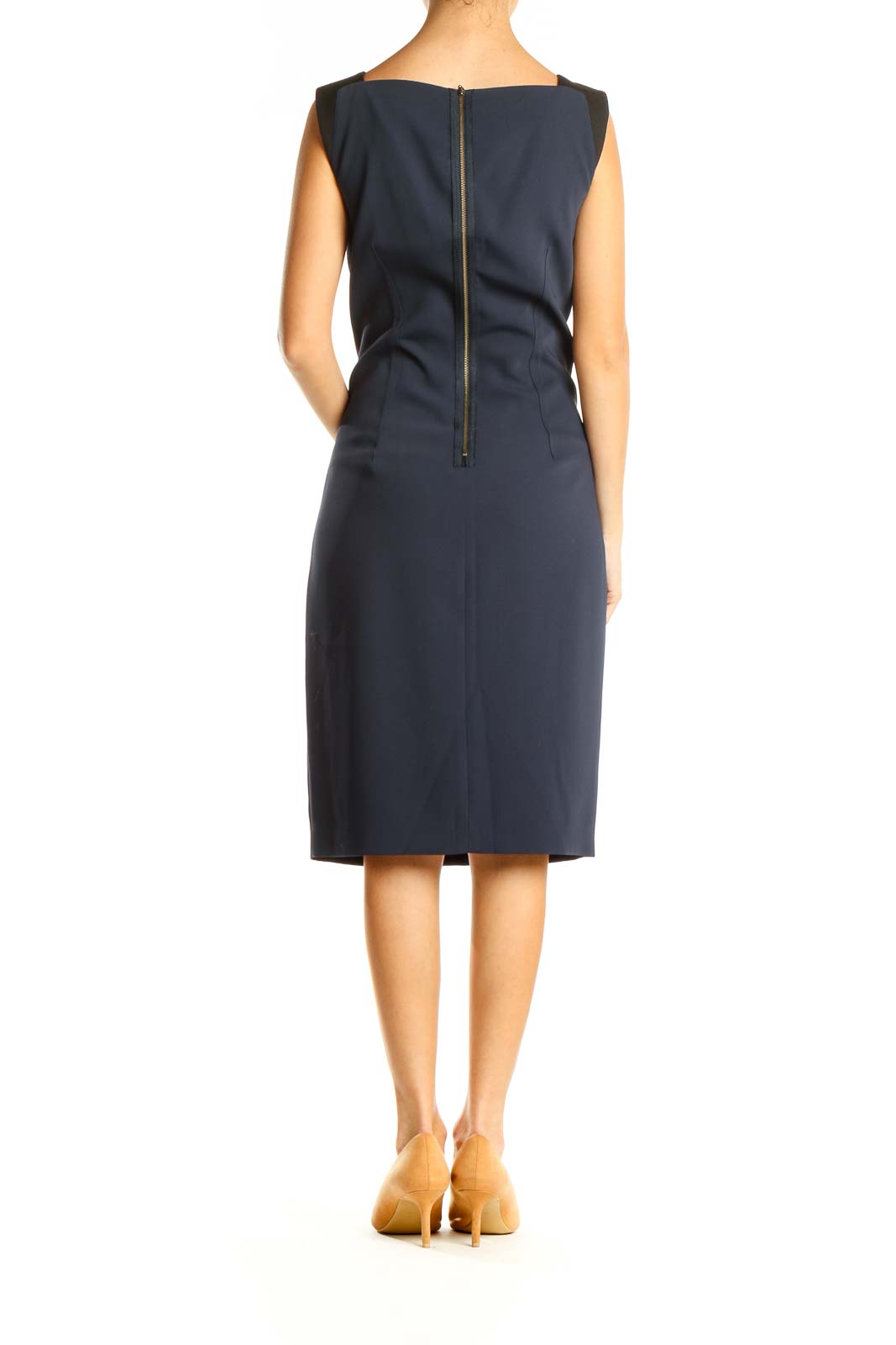 Blue Classic Sheath Dress