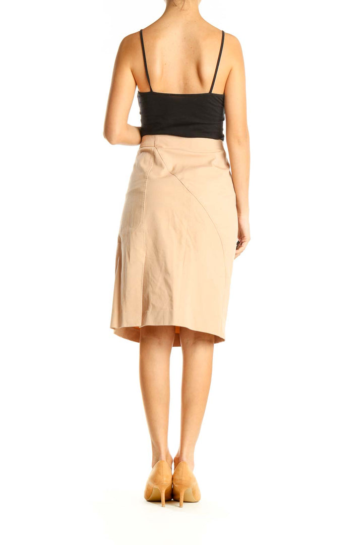 Beige Chic Pencil Skirt