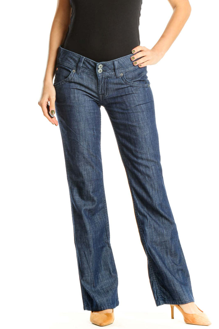 Blue Low Rise Bootcut Jeans