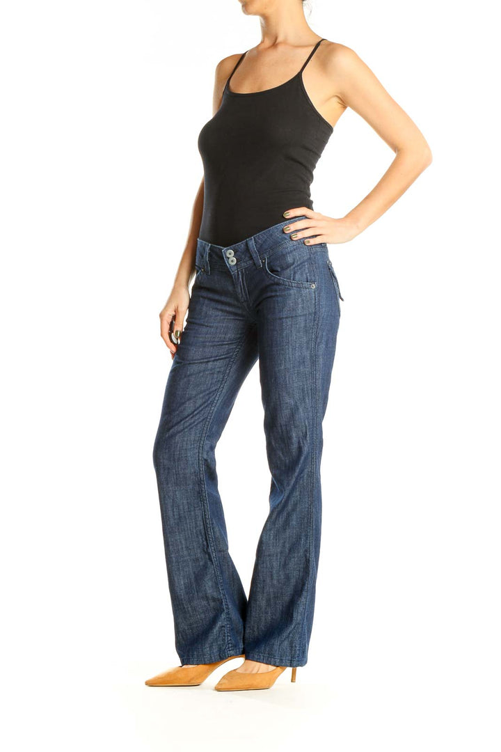 Blue Low Rise Bootcut Jeans