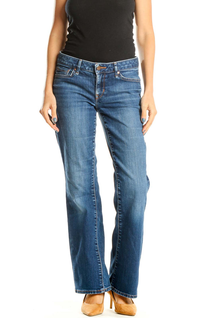 Blue Low Rise Bootcut Jeans