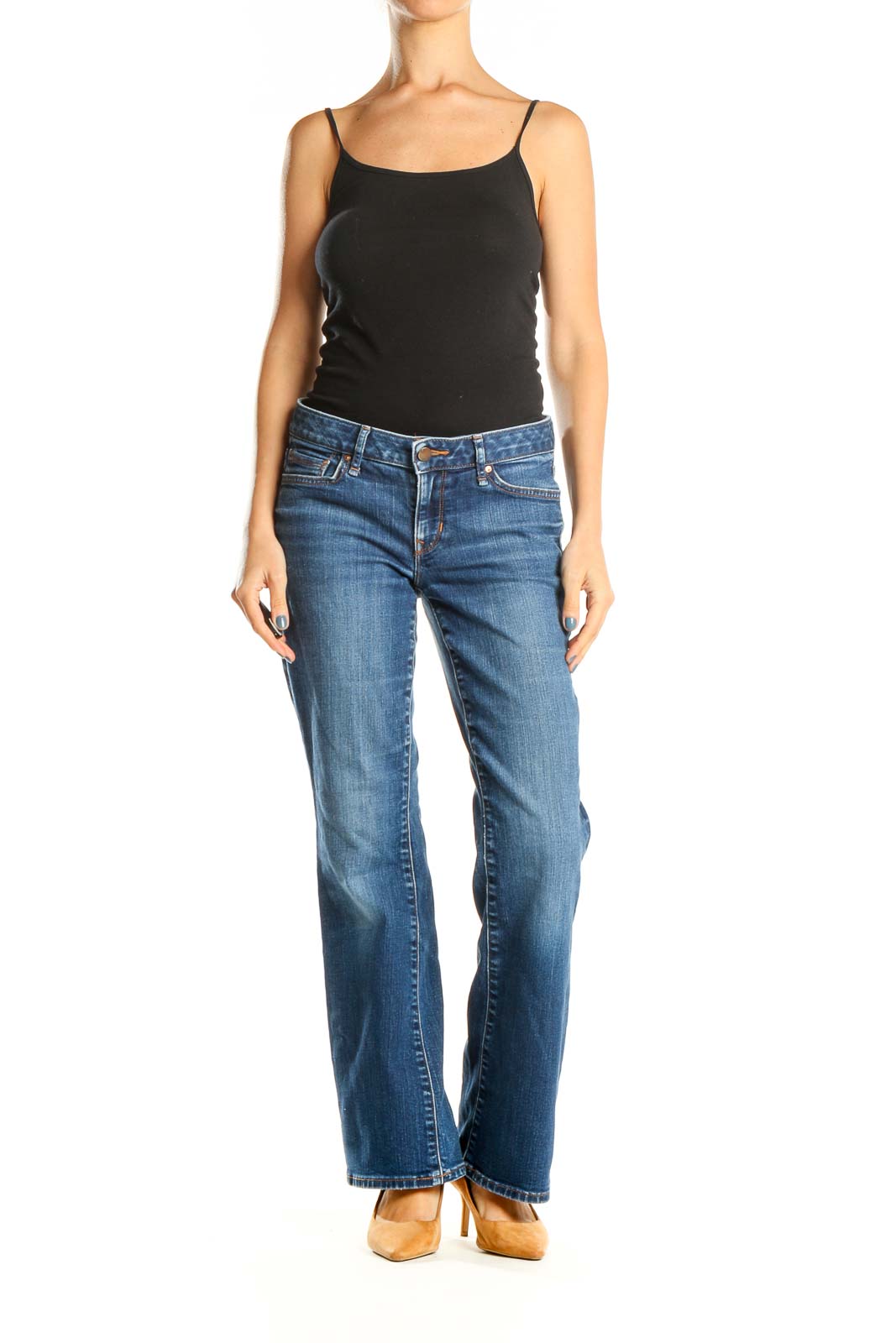 Blue Low Rise Bootcut Jeans