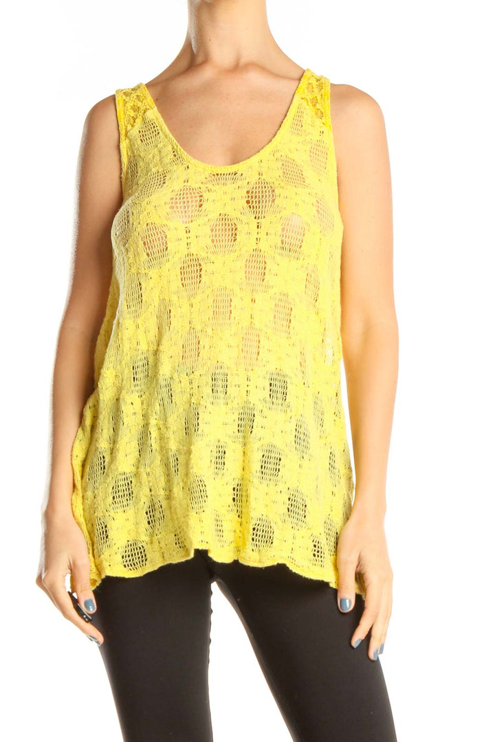 Yellow Mesh Chic Tank Top