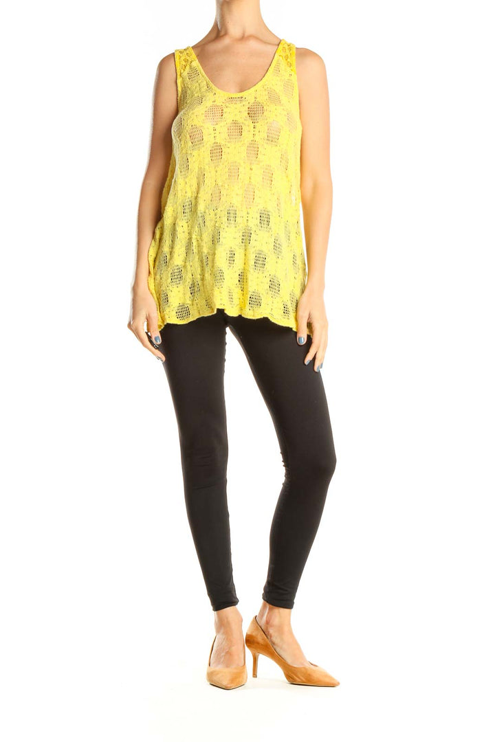 Yellow Mesh Chic Tank Top