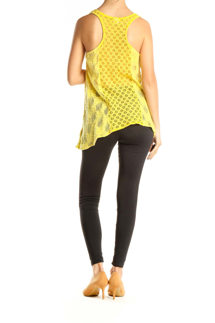 Yellow Mesh Chic Tank Top