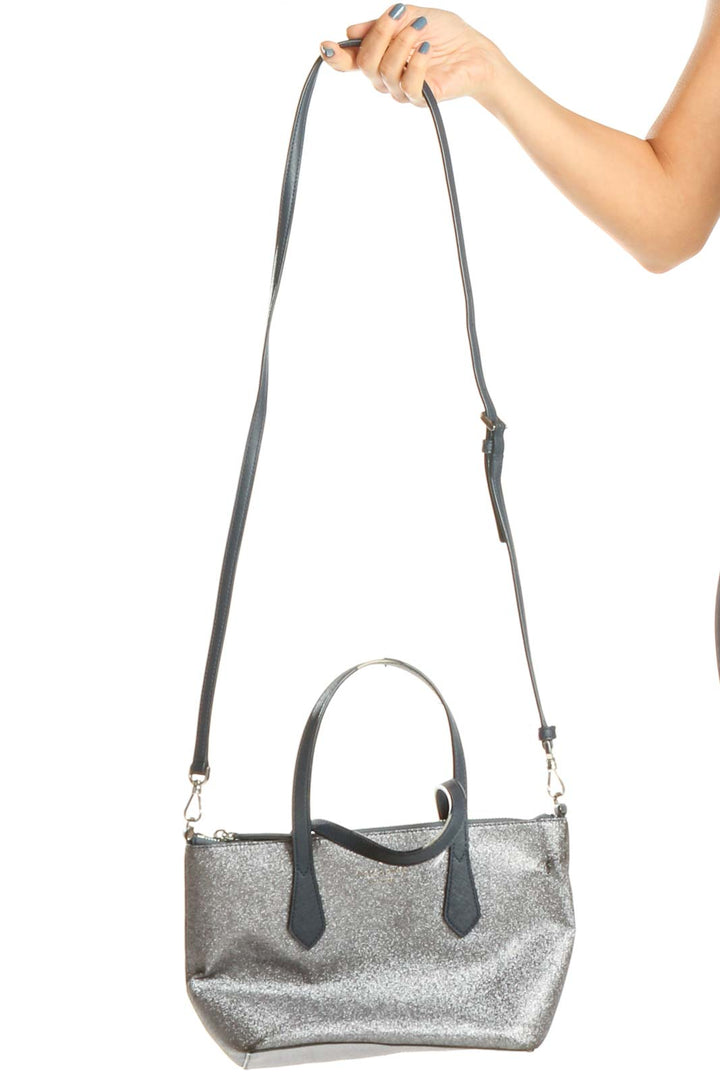 Gray Shimmer Satchel Bag