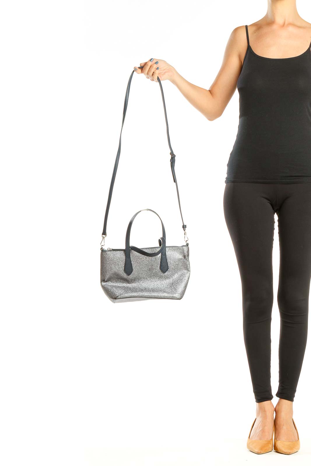 Gray Shimmer Satchel Bag