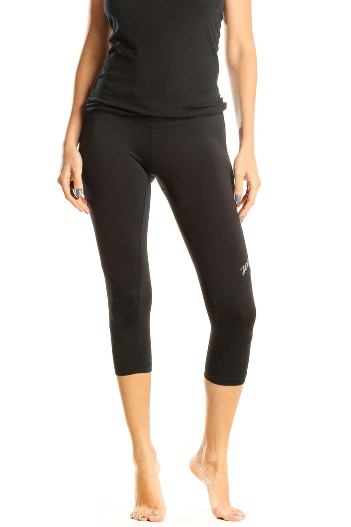 Black Activewear Cropped Leggings