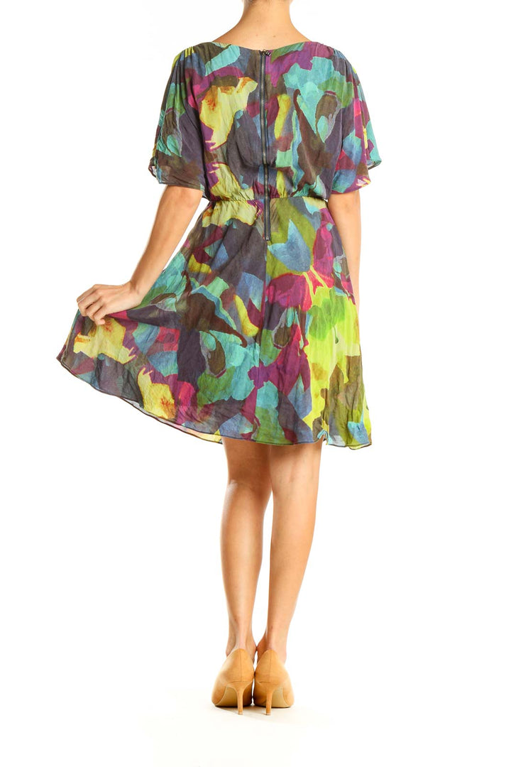 Green Printed Chic Fit & Flare Dress