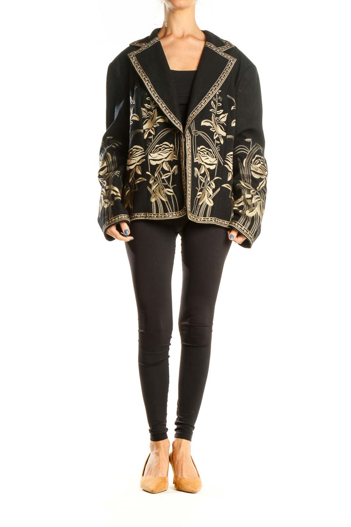 Black Floral Retro Jacket