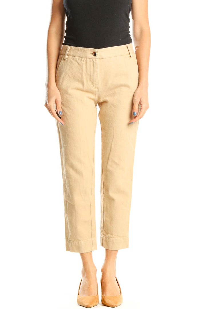 Beige Casual Trousers