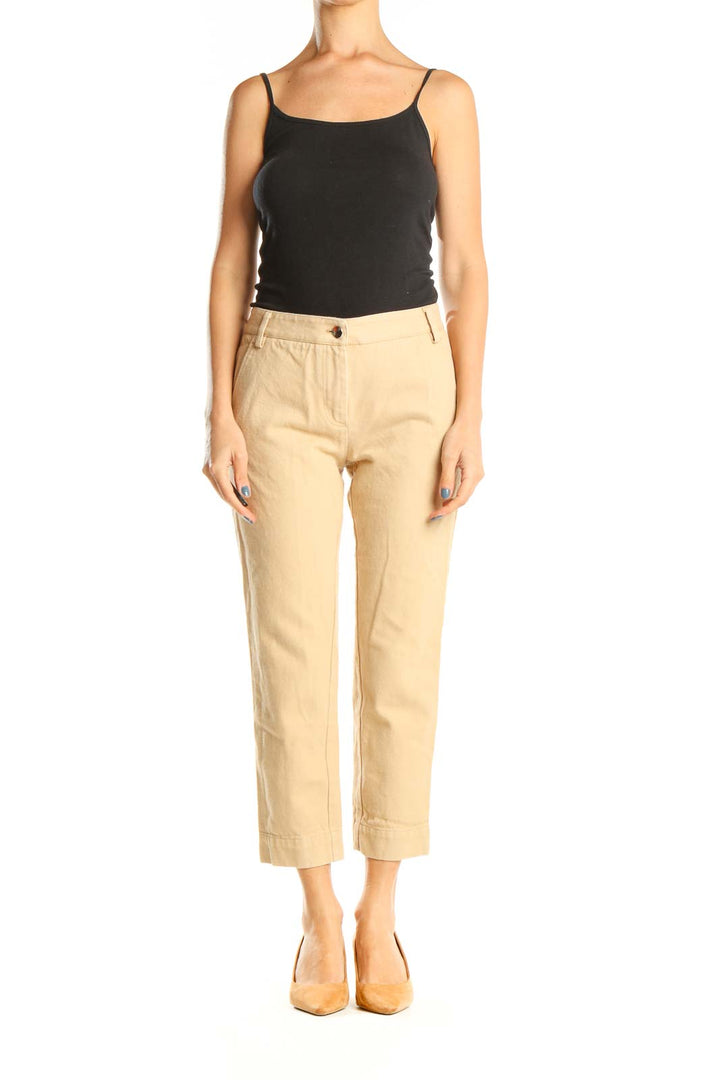 Beige Casual Trousers