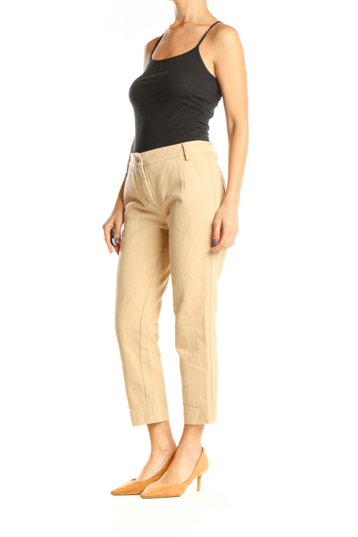 Beige Casual Trousers