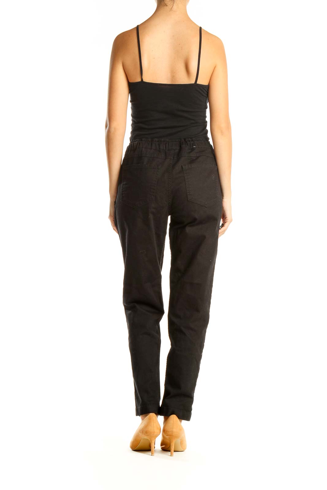 Black Drawstring Casual Pants