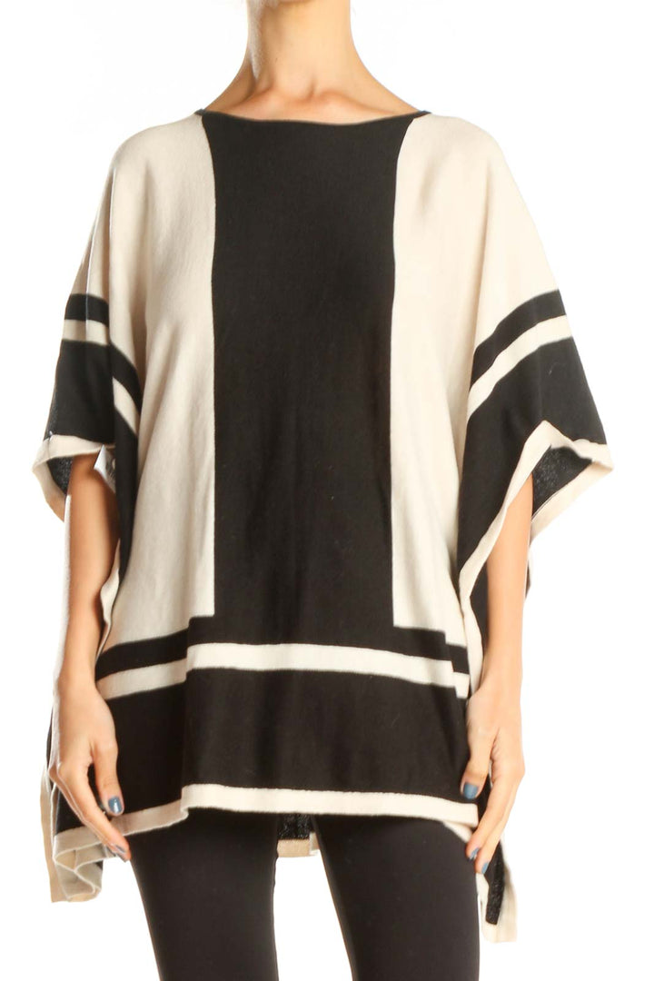 Black White Colorblock Classic Top