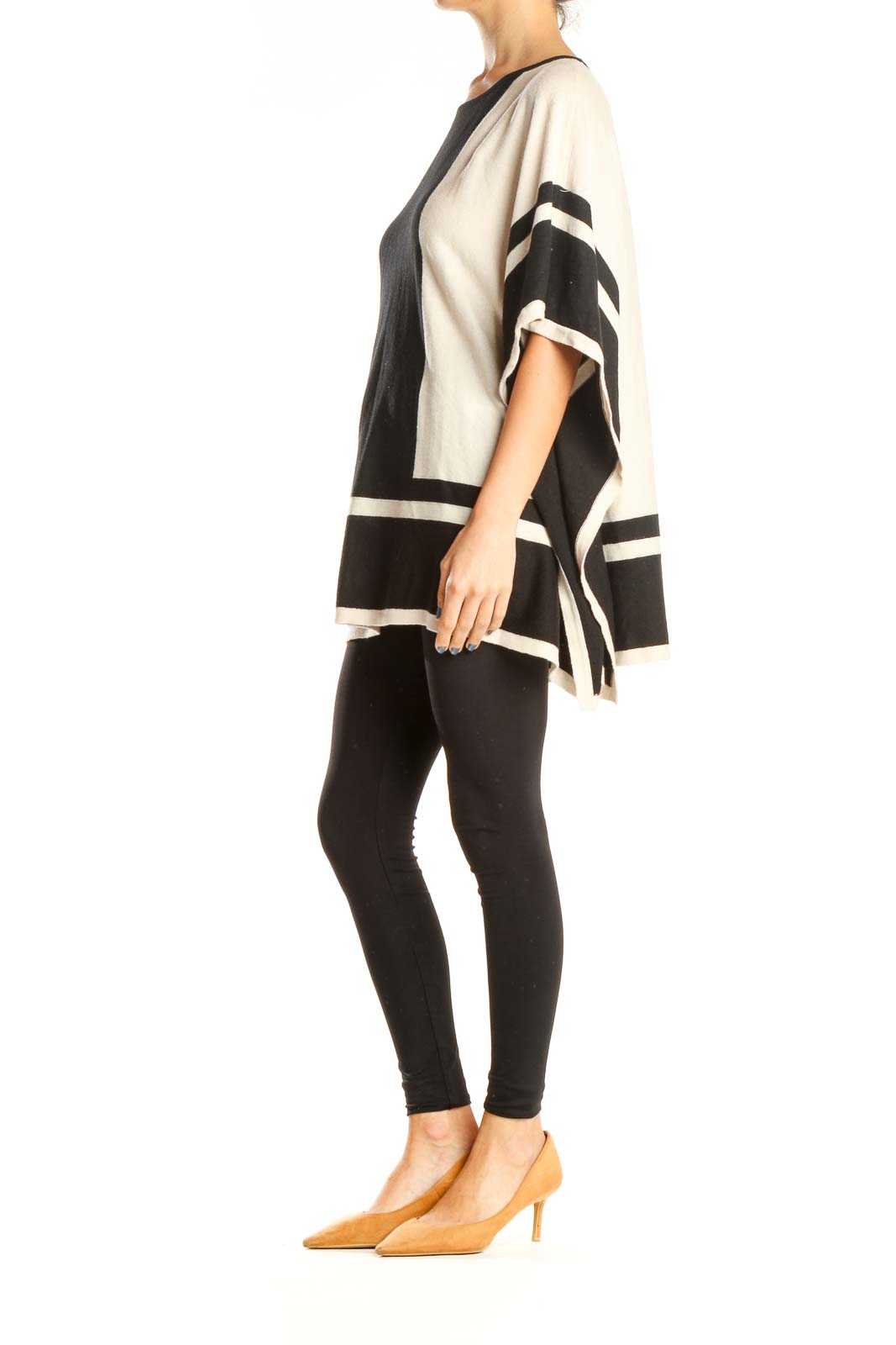 Black White Colorblock Classic Top