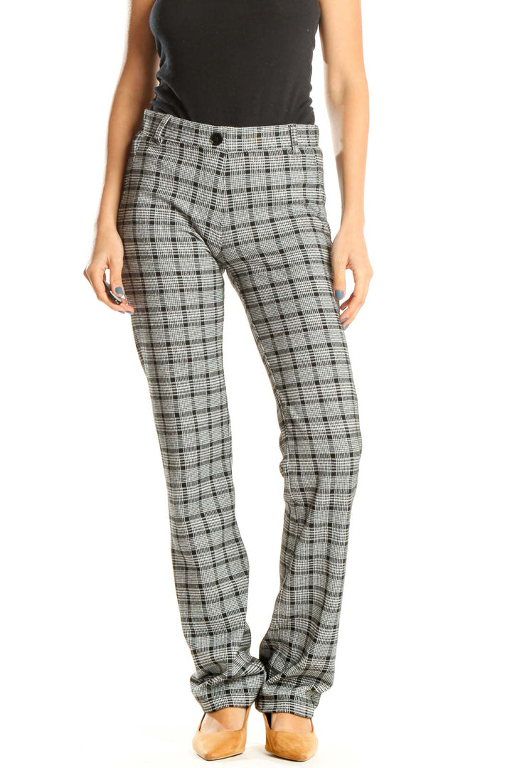 Gray Checkered All Day Wear Trousers