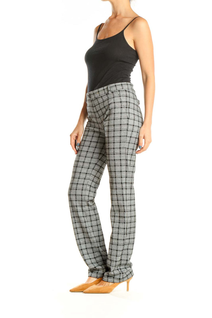 Gray Checkered All Day Wear Trousers