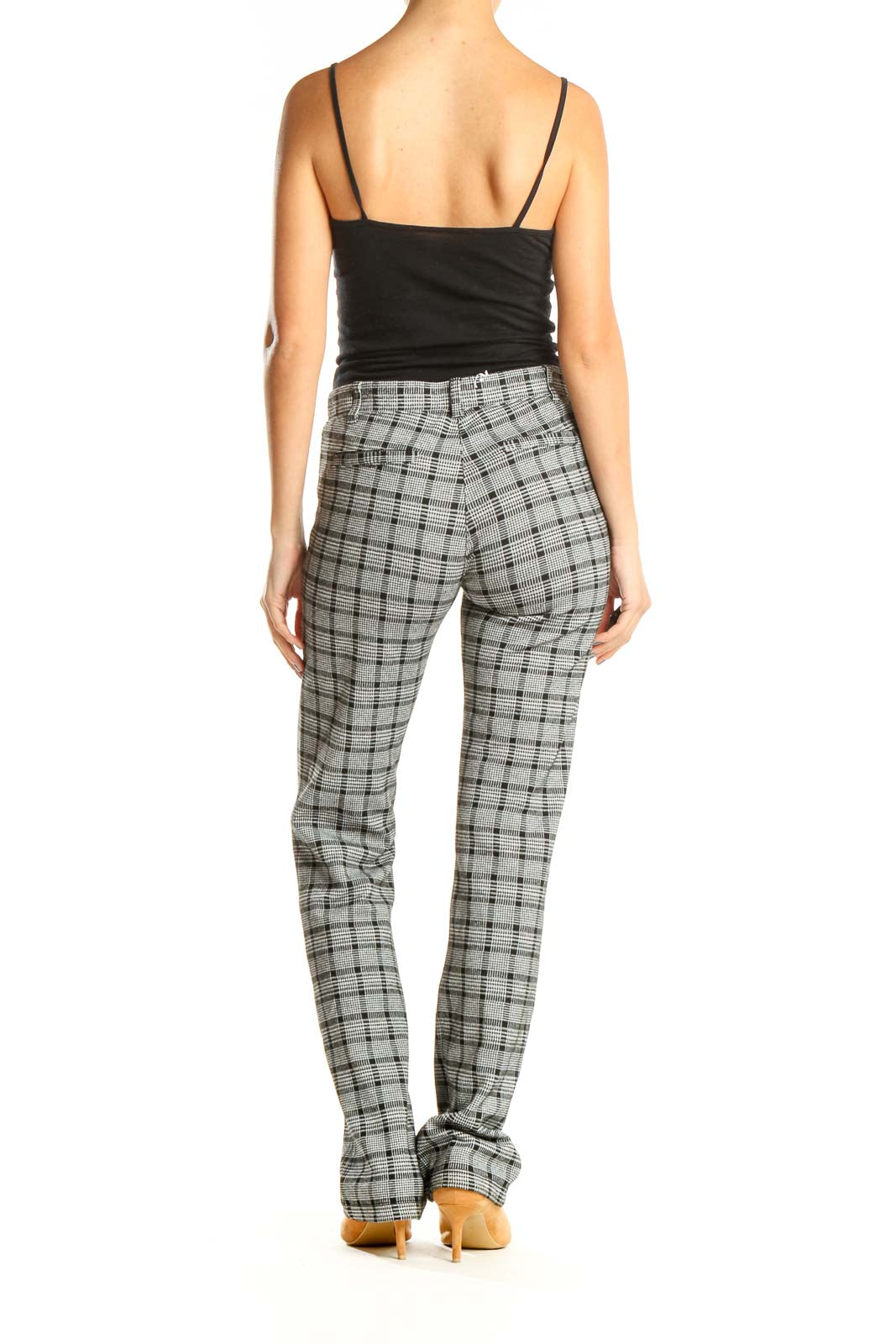 Gray Checkered All Day Wear Trousers