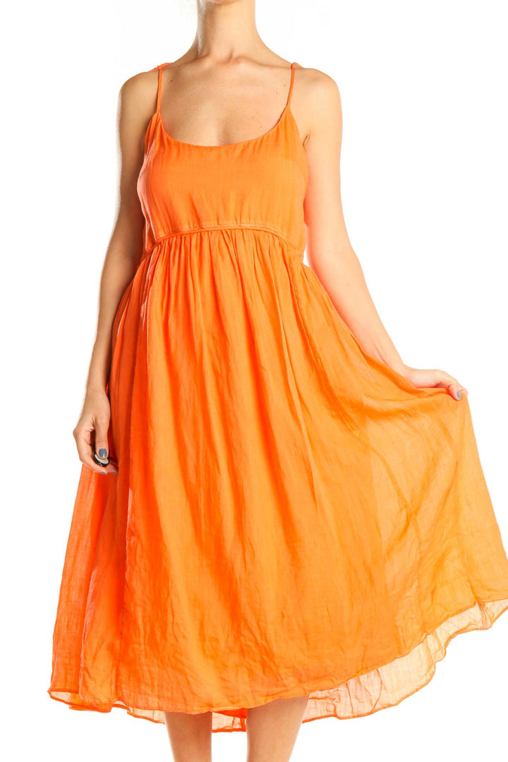 Orange Day Fit & Flare Dress