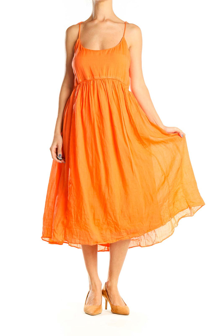 Orange Day Fit & Flare Dress