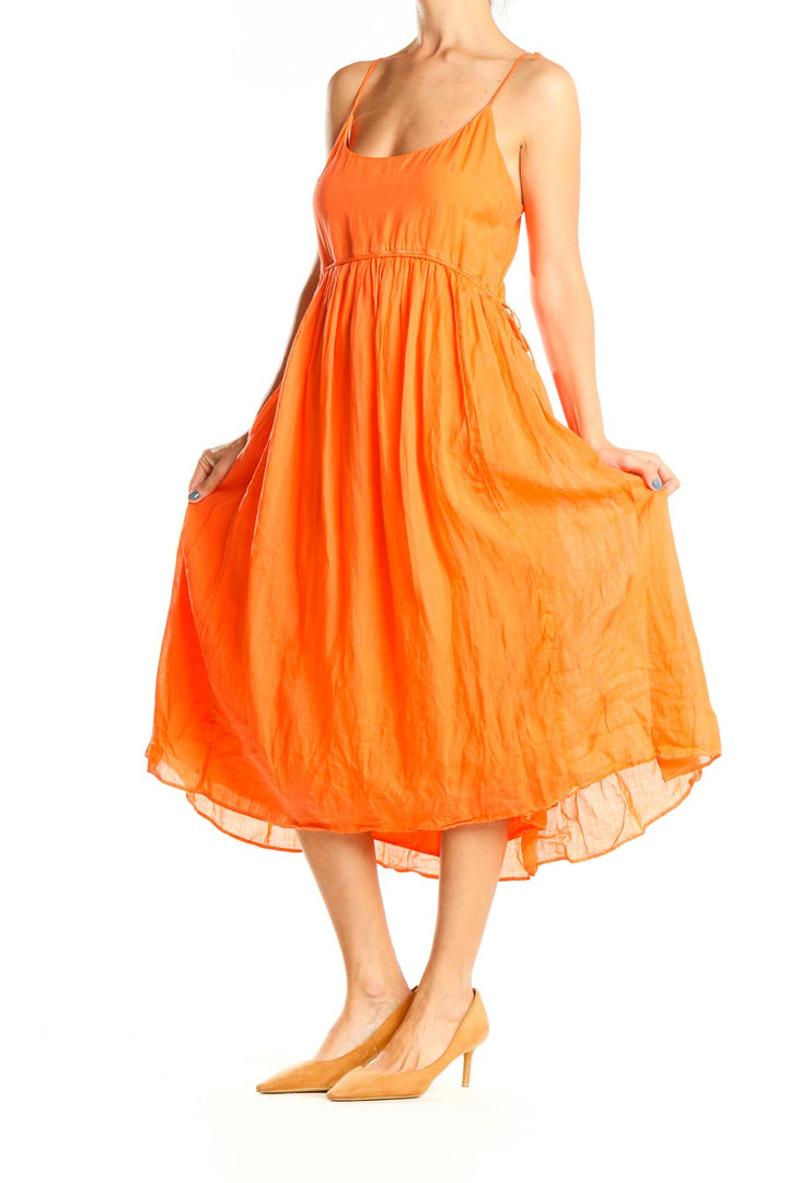 Orange Day Fit & Flare Dress