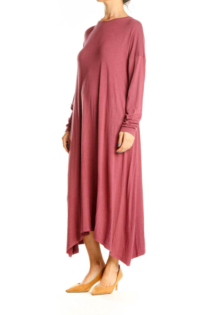 Red Classic Long Sleeve Column Dress