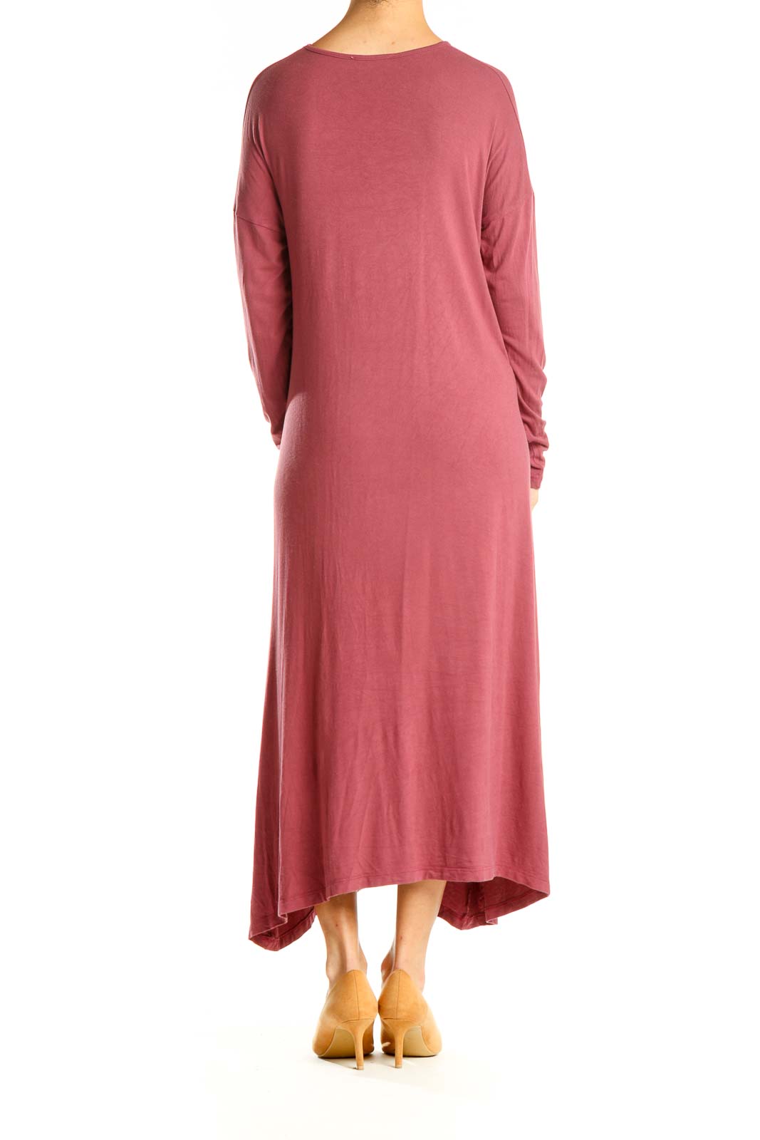 Red Classic Long Sleeve Column Dress