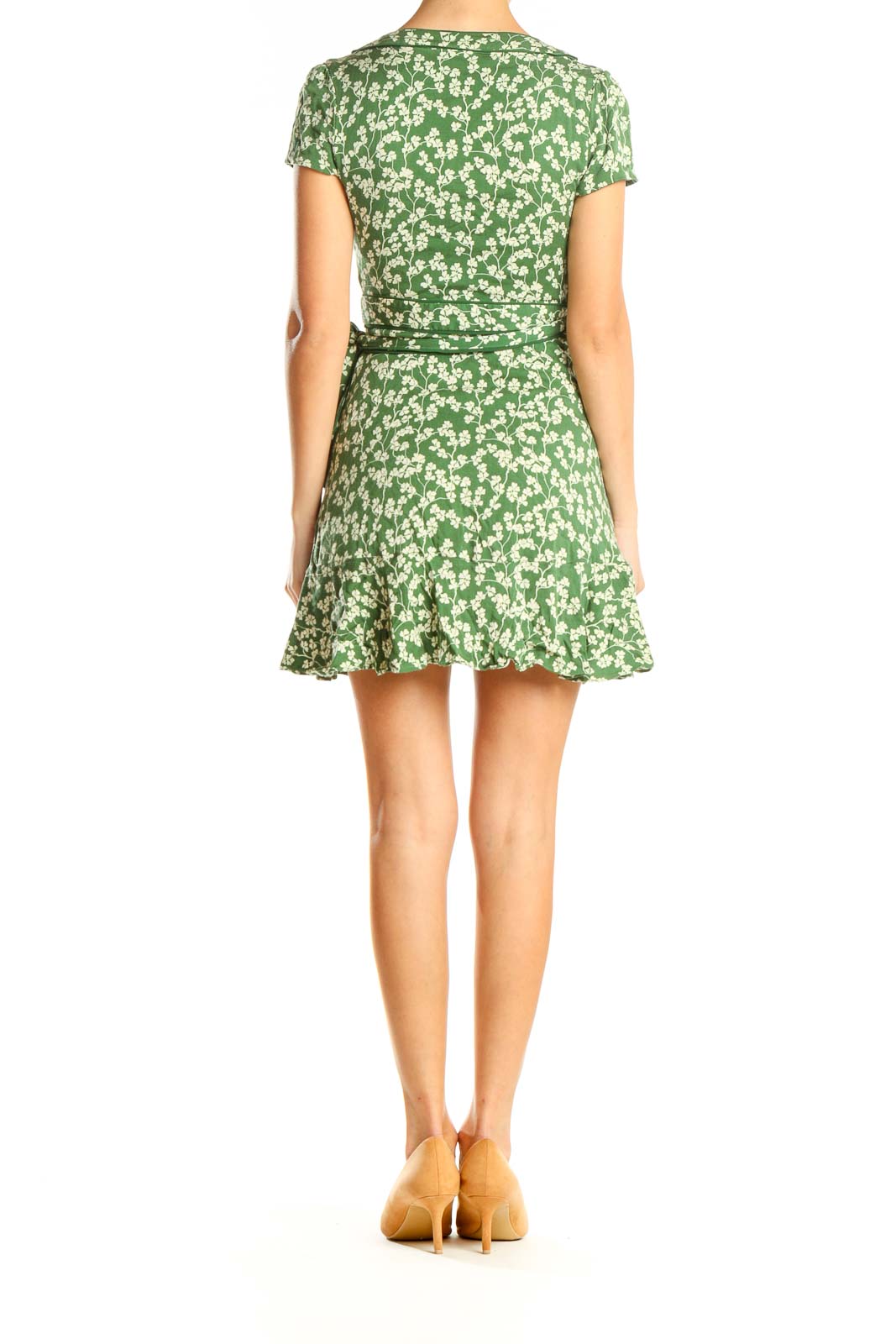 Green Floral Print Day Fit & Flare Dress