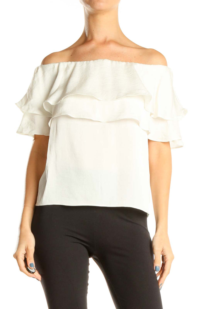 White Off The Shoulder Holiday Top