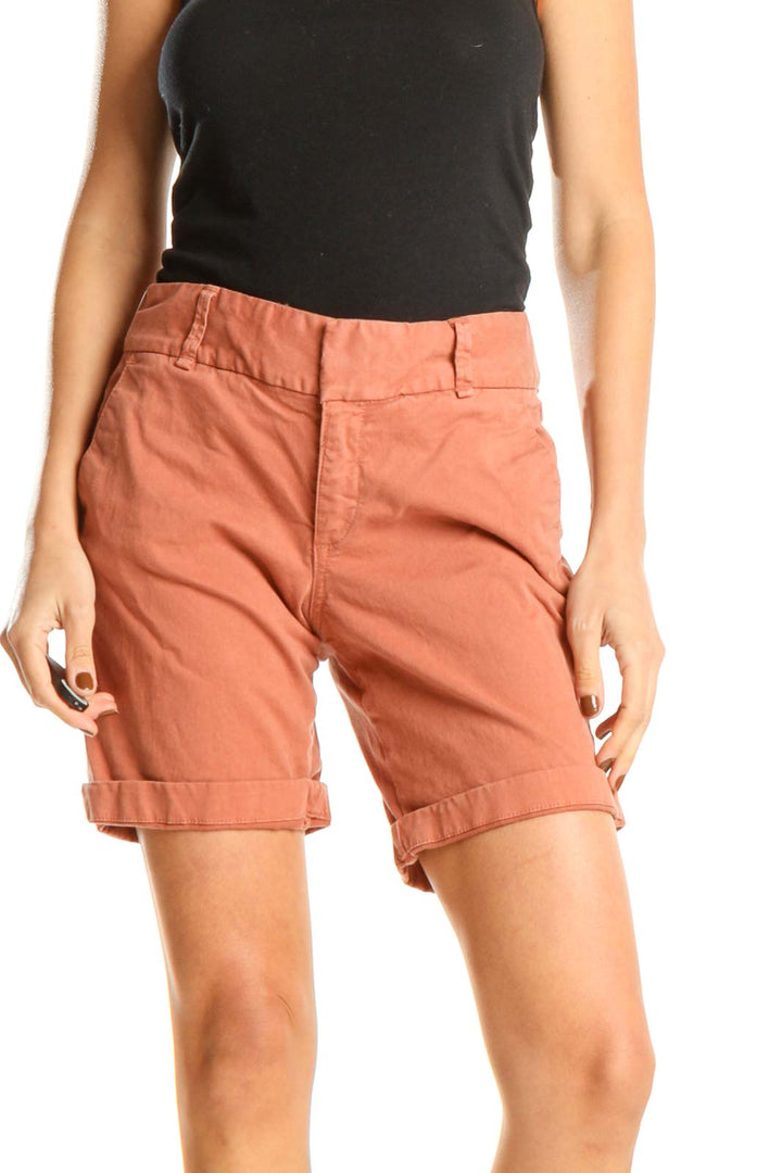 Orange Casual Shorts