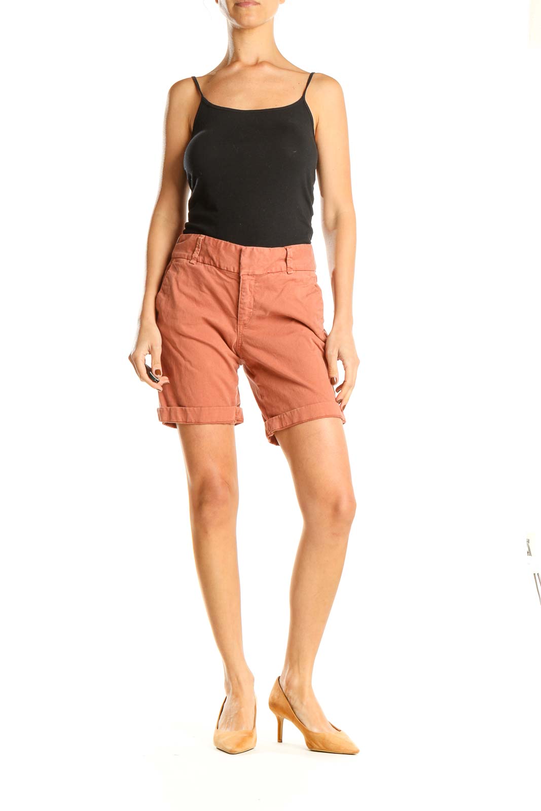 Orange Casual Shorts