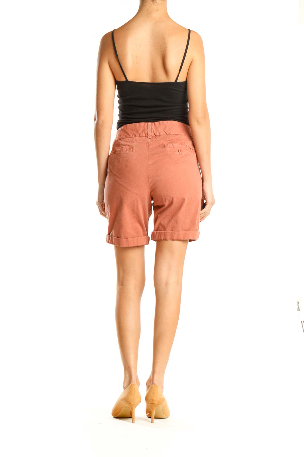 Orange Casual Shorts