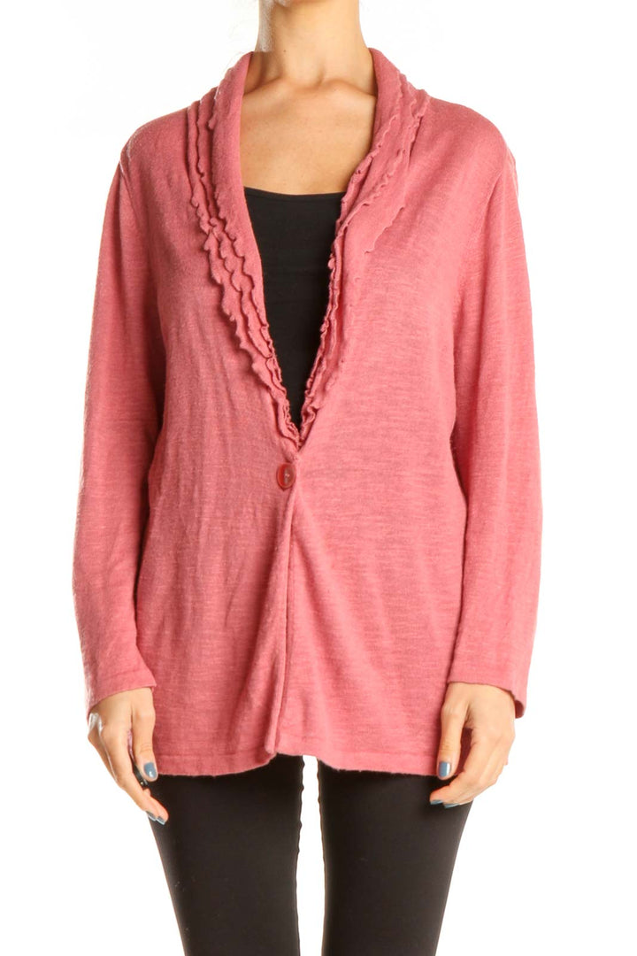 Pink Ruffle Cardigan