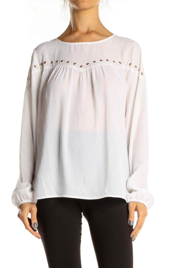 White Grommet Detail All Day Wear Top