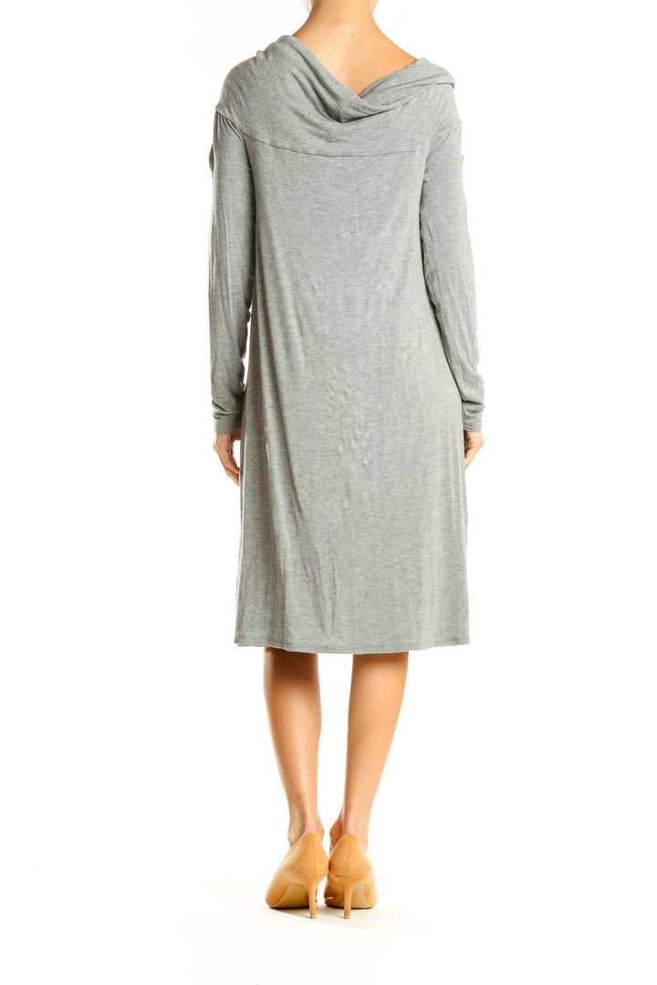 Gray Classic Cowl Neck Dress