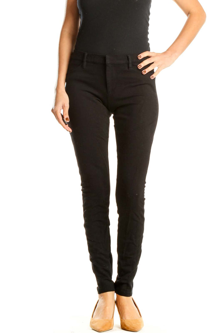 Black Casual Skinny Pants