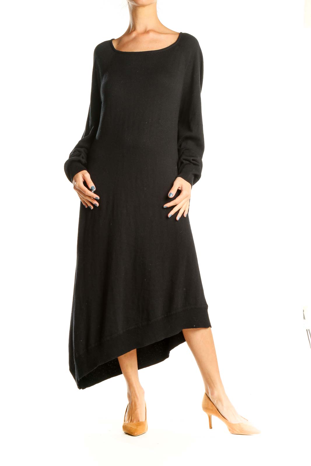 Black Classic Long Sleeve A-Line Dress